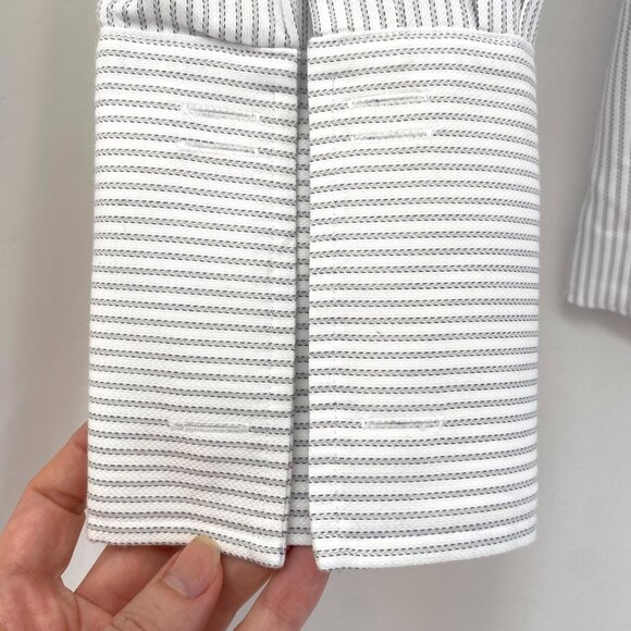 Charles Tyrwhitt Cotton Slim Fit Button Up Dress Shirt 16/35 Gray FRENCH CUFF - Picture 6 of 8